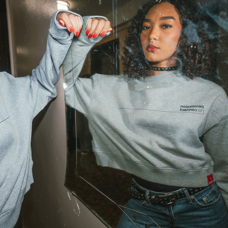 Signature Cropped Crew - Heather Grey