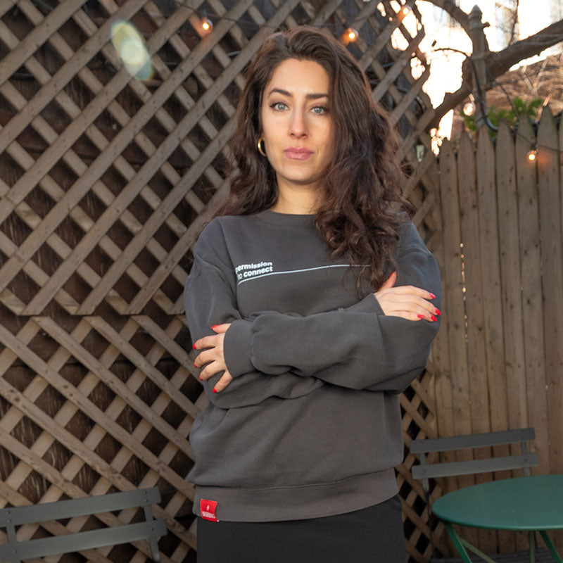Signature Oversized Crew - Faded Black