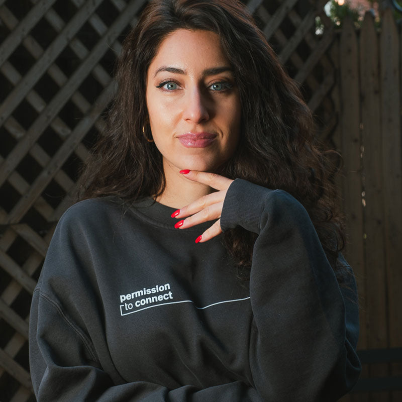 Signature Oversized Crew - Faded Black