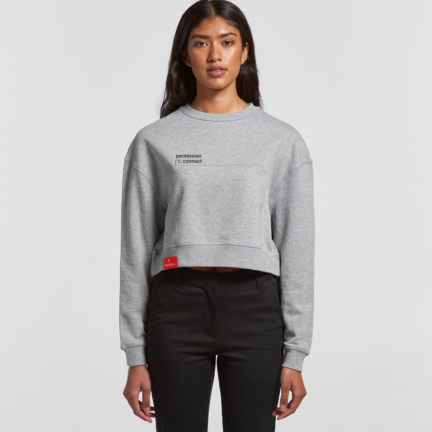 Signature Cropped Crew - Heather Grey
