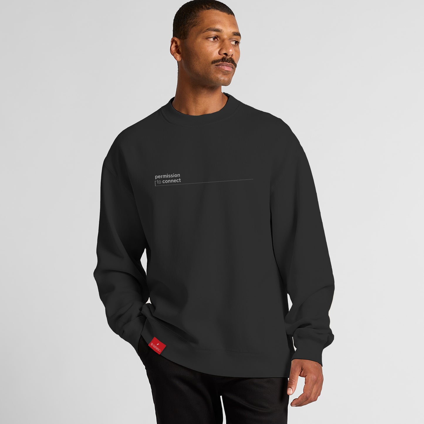 Signature Oversized Crew - Faded Black