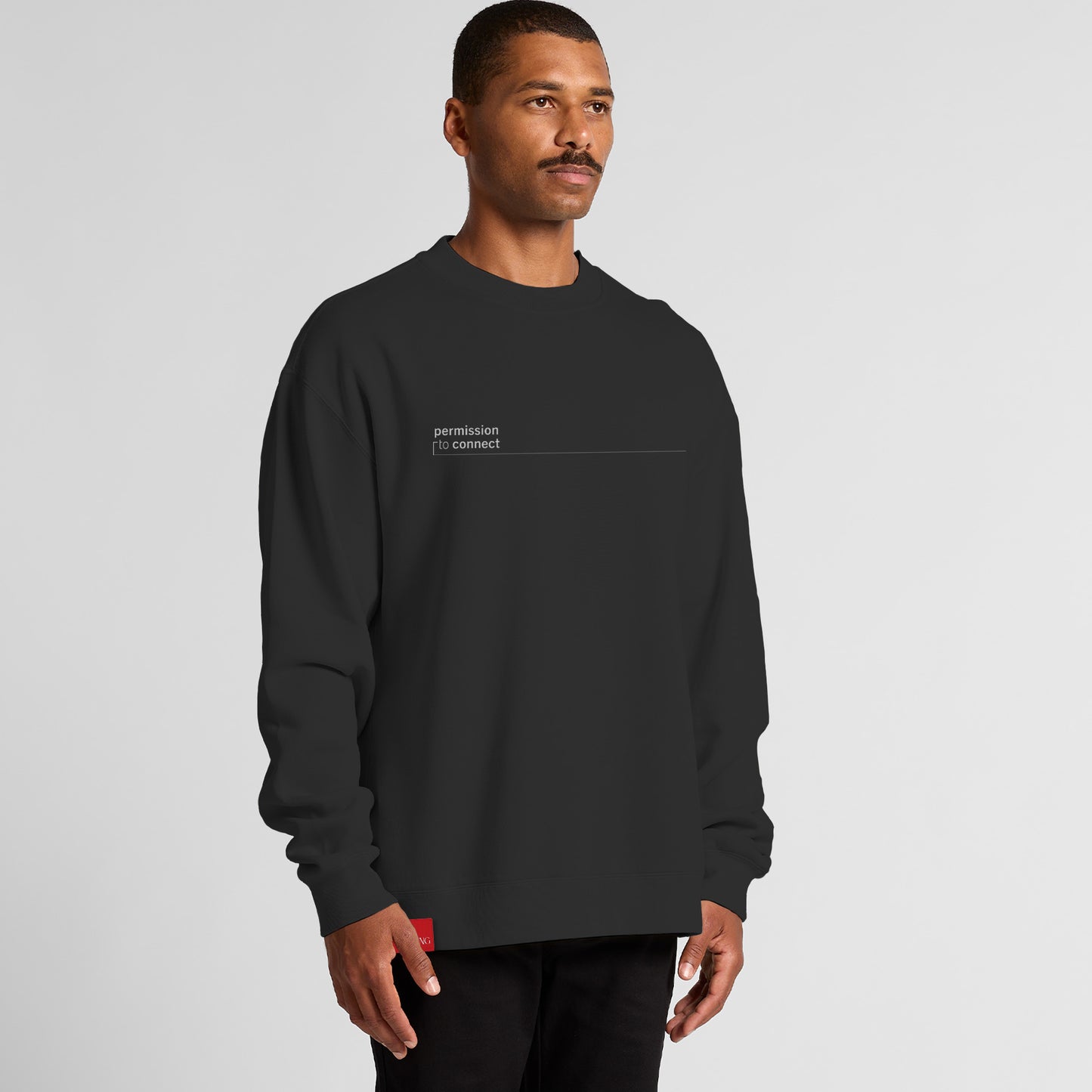 Signature Oversized Crew - Faded Black