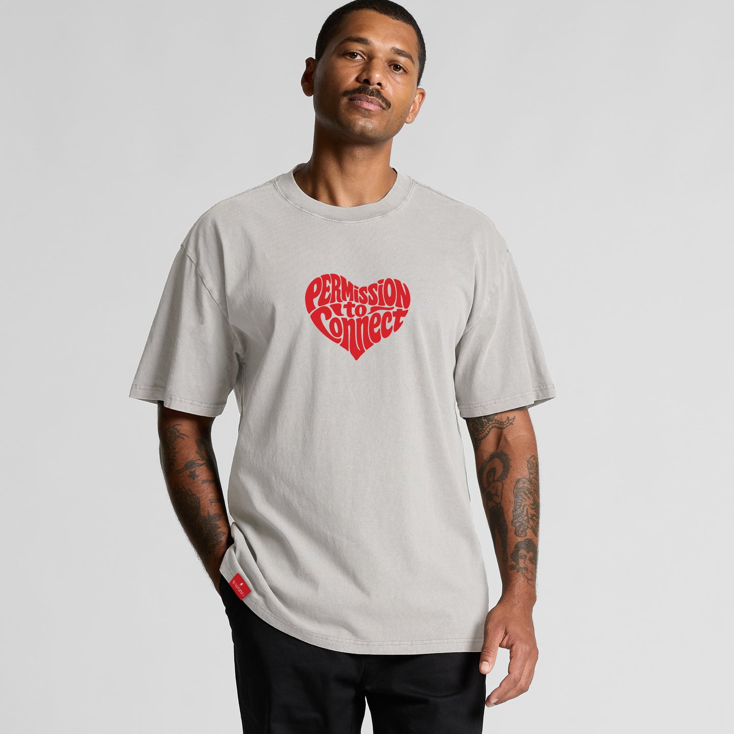 'Would you swipe right on me?' Oversized Tee - Faded Bone