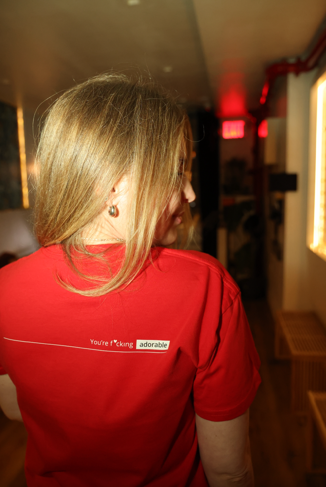 ‘You’re f*cking adorable’ Heart Cropped Tee - Red