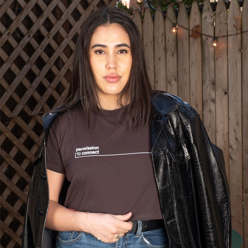 Signature Cropped Tee - Coal