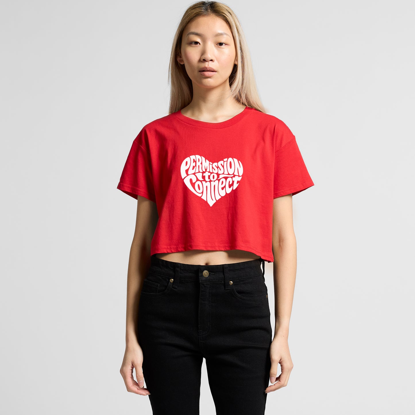 ‘You’re f*cking adorable’ Heart Cropped Tee - Red