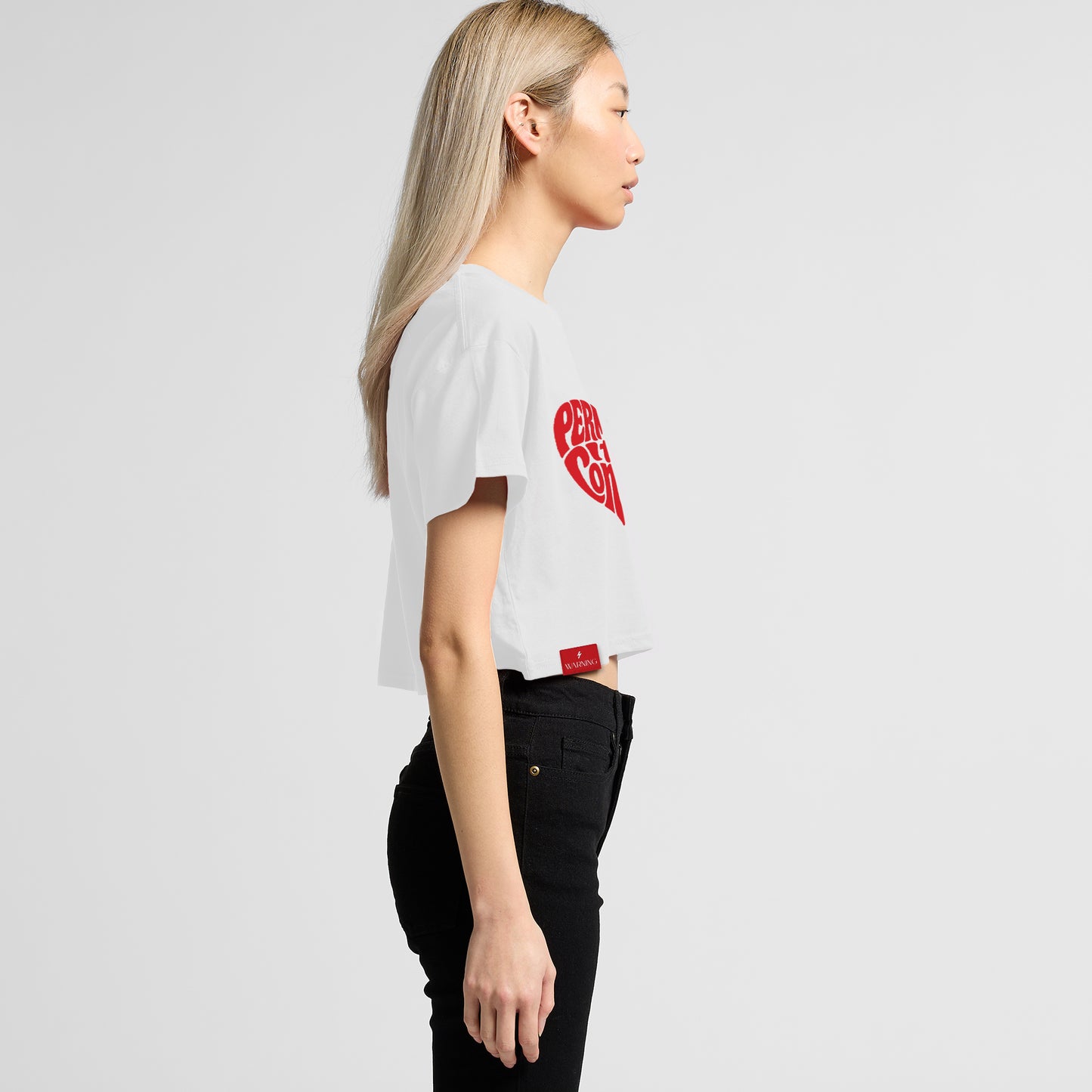 ‘Will you be my emergency contact’ Heart Cropped Tee - White