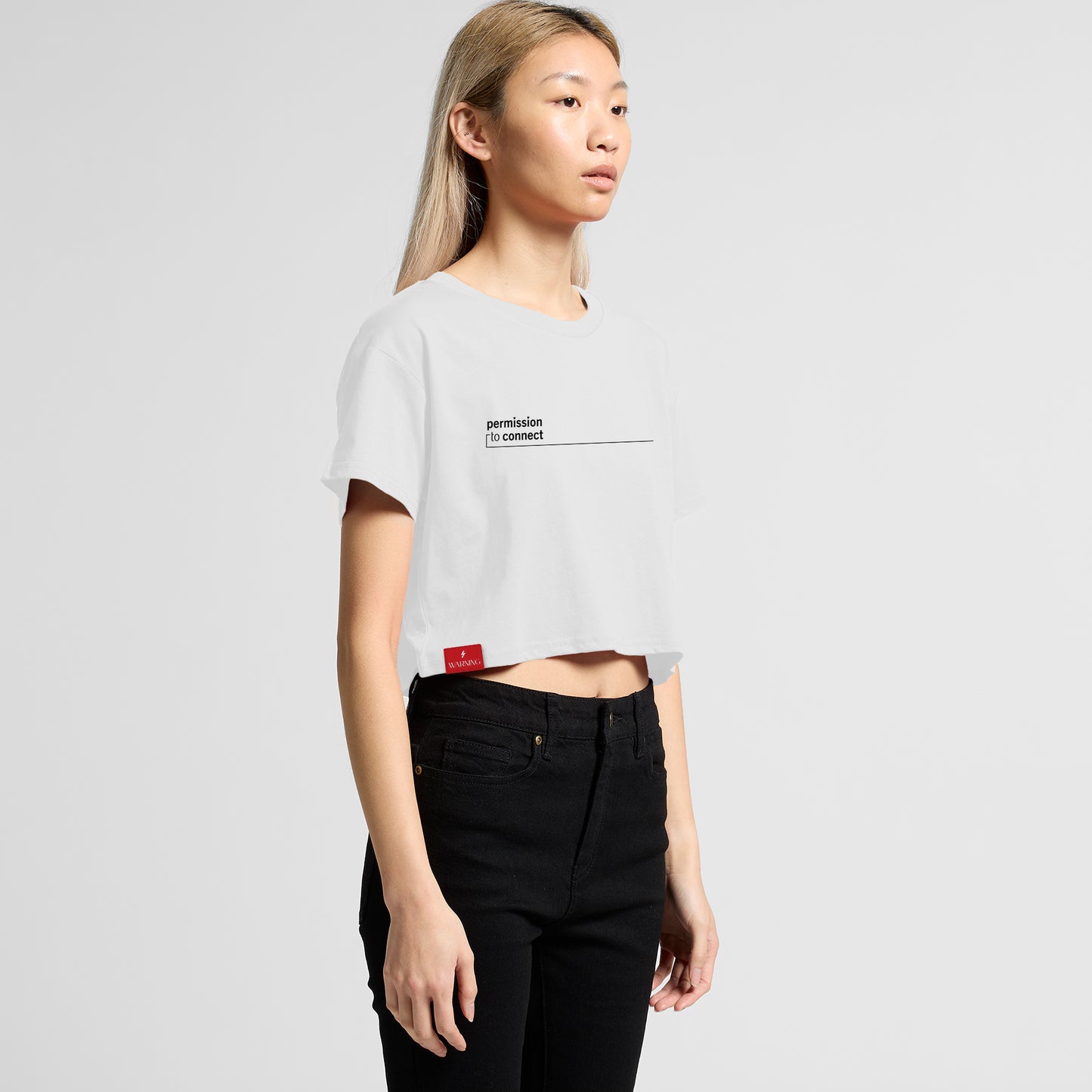 ‘Would you swipe right on me?’ Cropped Tee - White